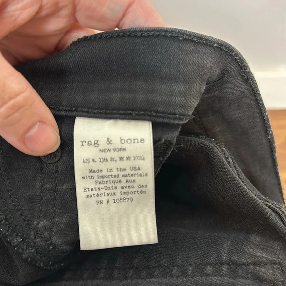 Rag and Bone black high rise 10 Inch Skinny jeans size 24 - Picture 11 of 13